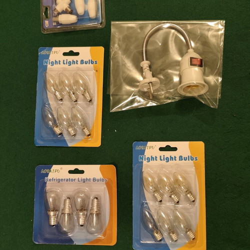 Electrical Lighting Set with Socket Holder, Refrigerator and Night Light Bulbs, Aosaipu