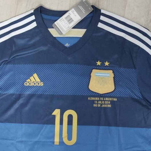 Argentina National Team 2014 World Cup Away Jersey Messi 10