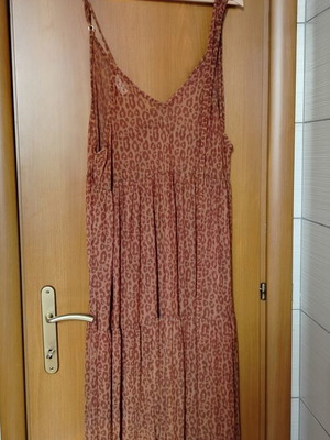 Karavan dress like new, sheer with gold strap and belt