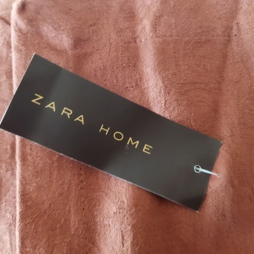 Zara Home 100% Cotton Tablecloth new, terracotta floral jacquard 250×170cm
