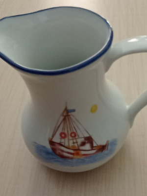 Vintage porcelain milk jug with nautical design like new
