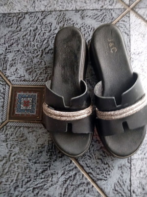J&C platform black with silver details used, size 37