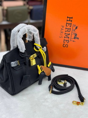 Leather crossbody bag, black