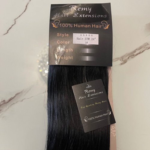 Hair Extension natural hair, black, very long 65 cm, new