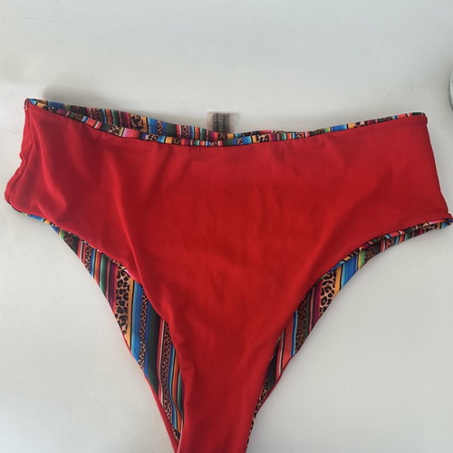Bikini bottom high rise with colorful animal print, new