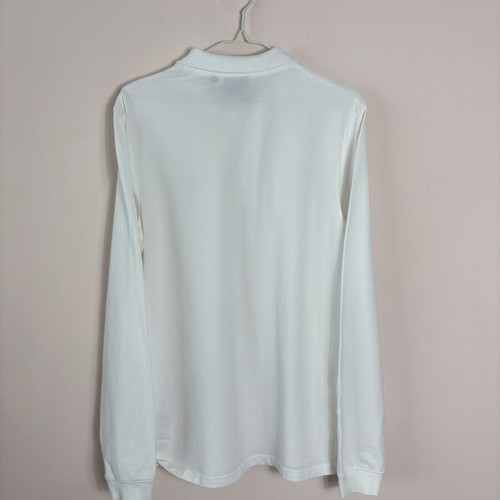 Lyle & Scott long sleeve polo shirt, size M, white