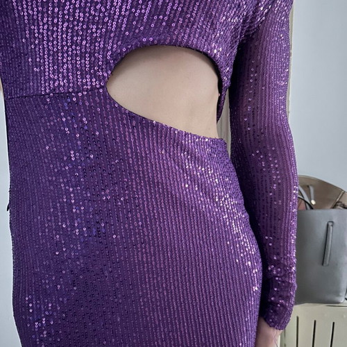 Purple one-shoulder dress like new, one size