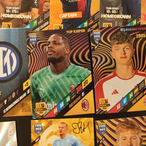 Panini FIFA 365 cards with signed Haaland, like new