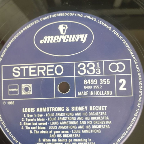 Louis Armstrong-Sidney Bechet LP used, jazz