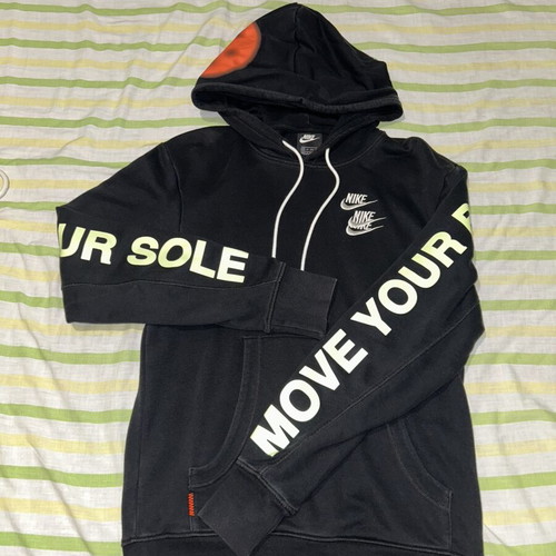 Nike World Tour Graffiti hoodie, size XS, black and white