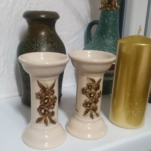 Vintage Rosa Ljung ceramic candlesticks set of 2 like new
