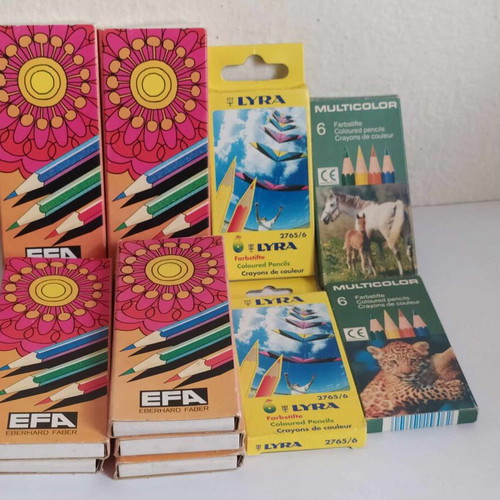 Colored pencils new, pack of 11 boxes with 6 pencils each