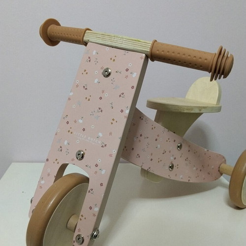 Little Dutch tricycle like new, pink wooden bike for 12+ months