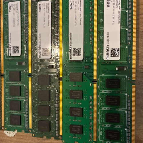Dimms DDR3 18GB used, PC3-12800 and 8500, 4x4GB plus 2GB gift