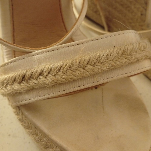 Espadrille wedges size 38 like new, beige summer platforms