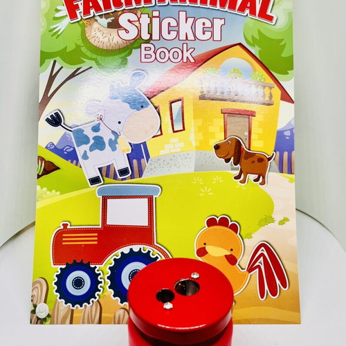Flying Tiger sharpener like new with farm animal stickers
