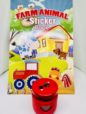 Flying Tiger sharpener like new with farm animal stickers