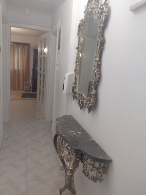 Vintage Baroque Entryway Set with Marble Console, Mirror and Brass Hanger