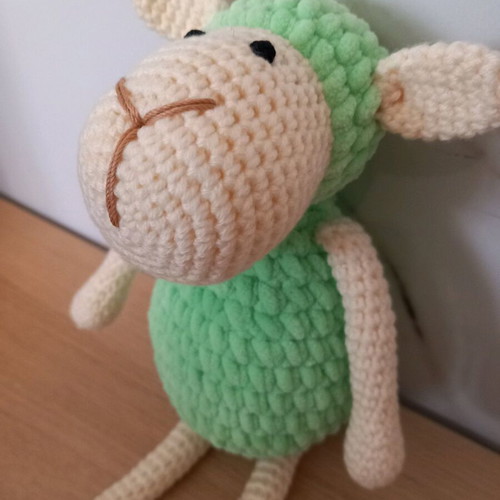 Handmade knitted lamb doll new, 27 cm