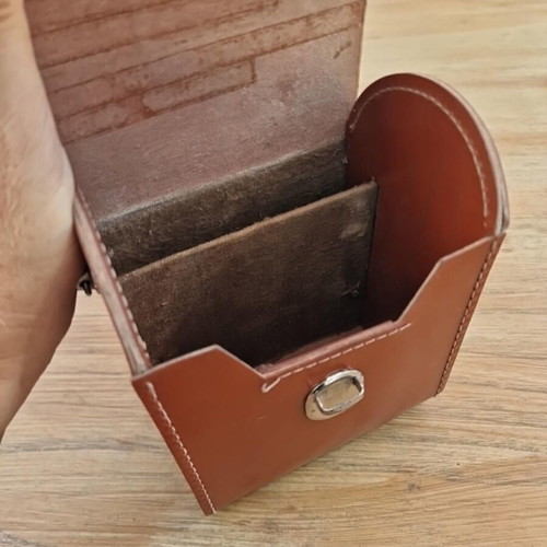 Vintage USSR leather camera bag, made in USSR