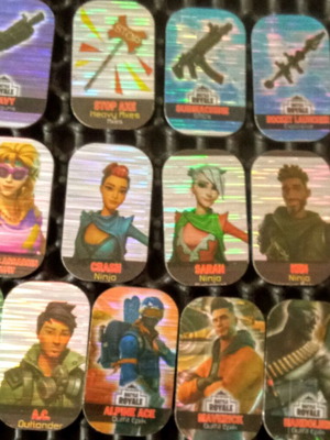 Fortnite metal tags used, pack of 14 old warrior battle royale