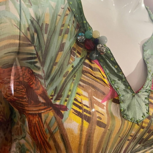 Tunic used one size transparent fits up to large