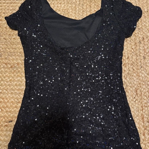 Sequin blouse used, black, size M with zipper
