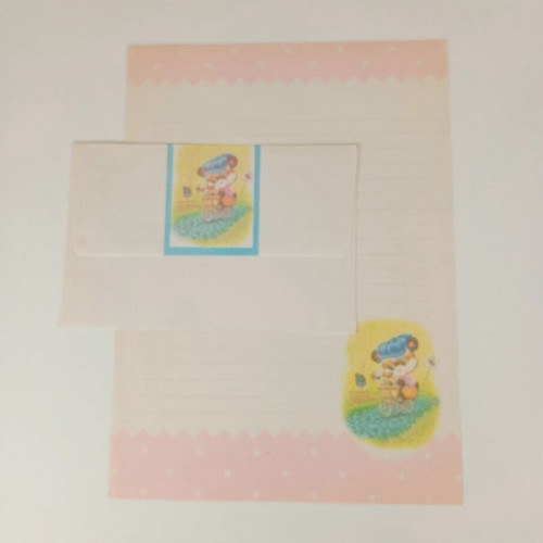 Vintage Kawaii Stationery Set with Envelope Retro 80s/90s
