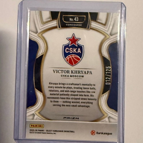 CSKA Moscow Panini EuroLeague Basketball Cards 2025-26 New