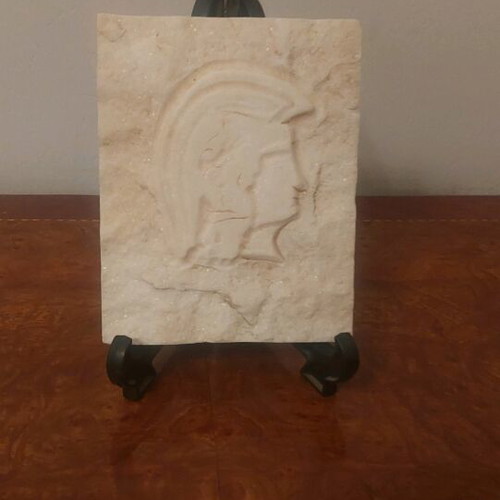 Handmade tabletop decoration from natural white marble like new