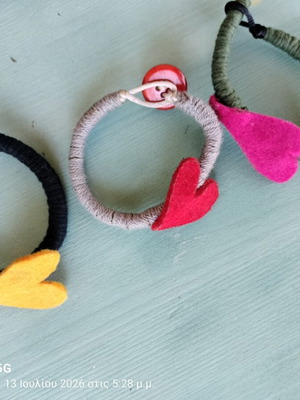 Handmade bracelets from recyclable materials, set of three like new