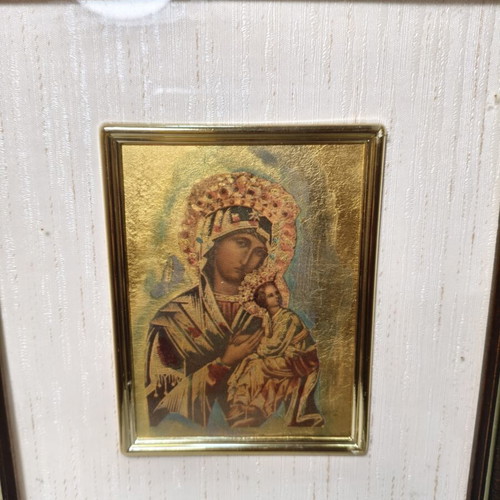 Christian Icon Panagia Vrefokratousa Gold Leaf handmade Italy like new
