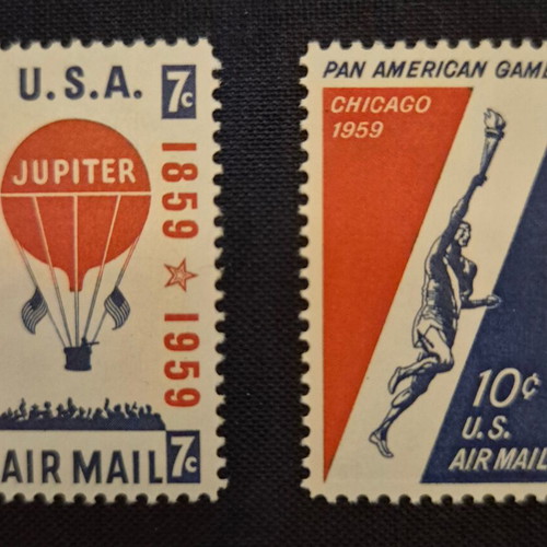 1959 USA Air Mail Stamps, set of 2