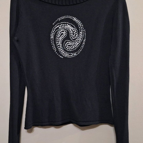 Dolce and Gabbana elastic synthetic black pullover like new, size Medium Large