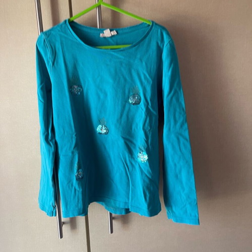 Children's shirt used, 8 years, blue, size 128 cm