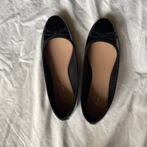 New Look faux patent leather ballerinas new black size 40