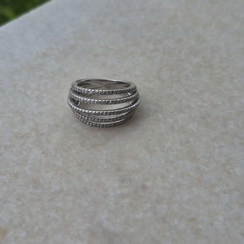 Folli Follie silver ring with zircon, like new, size 18mm