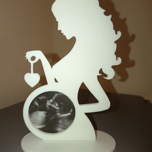 Pregnancy ultrasound keepsake made to order with 3D mother figure