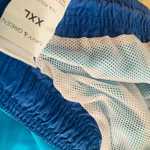Navy & Green swim shorts like new, size XXL, turquoise