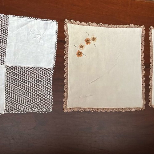 Handmade needle lace napkins new, set of 3 pieces