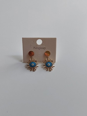 Stainless Steel Earrings new, blue and gold