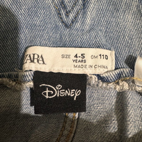 Zara Kids Minnie Mouse denim overalls like new, size 4-5 years (110 cm)