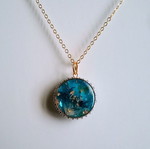 Handmade Style necklace new, blue and gold