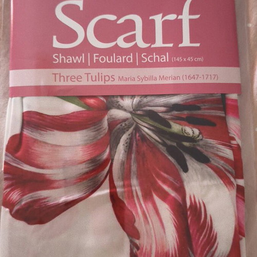 Scarf Three Tulips by Maria Sybilla Merian new, floral design