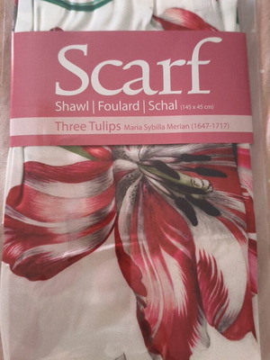 Scarf Three Tulips by Maria Sybilla Merian new, floral design