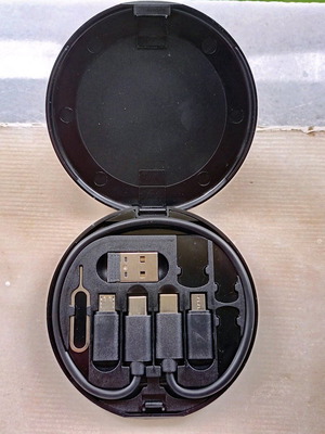Σετ αντάπτορες USB 6 σε 1 3A Micro, Type-C, Lightning, USB-A και βάση κινητού μαύρο καινούργιο