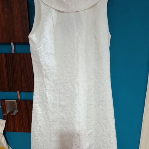 A-line mod cocktail dress like new, white, size L