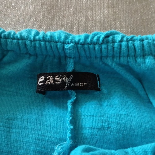 Hi-low strapless dress with ruffles new, turquoise Easy