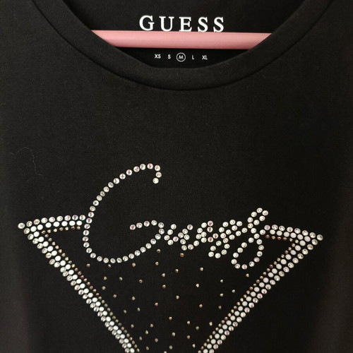 Guess women's black short-sleeve blouse like new size M