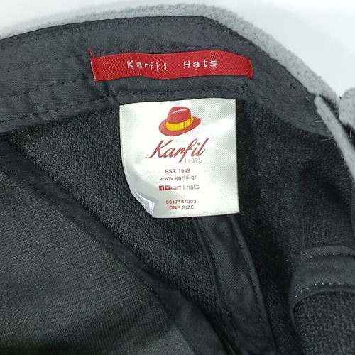 Karfil Hats baseball cap grey like new, flat wide brim